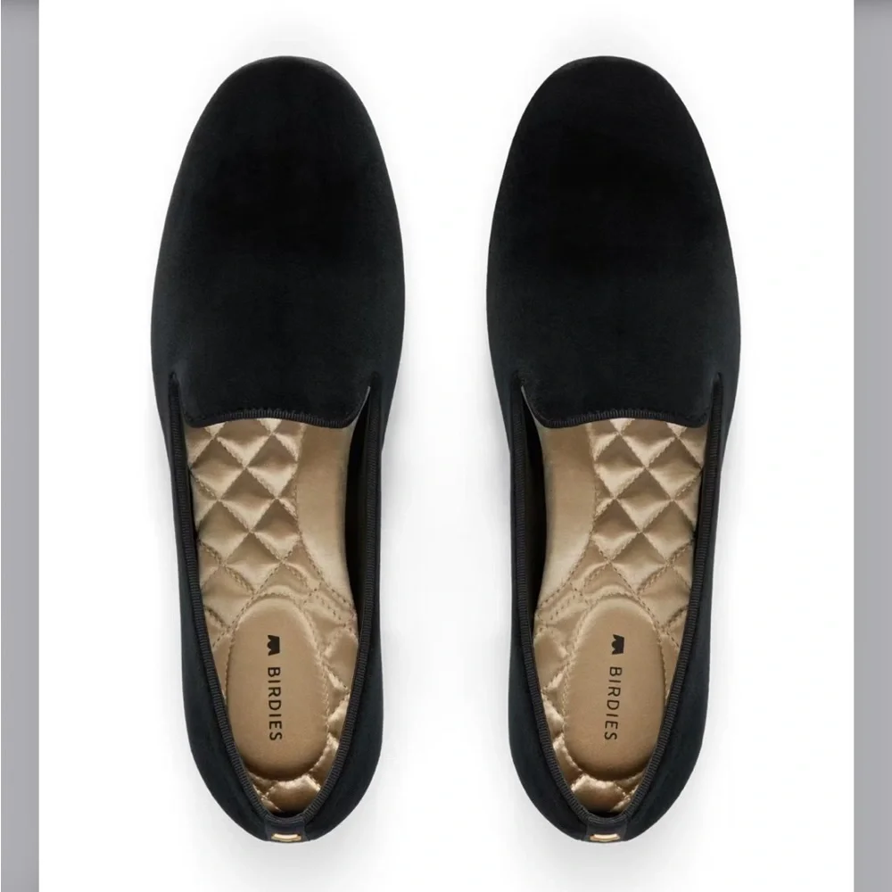 Birdies Black Slip-On Flats The Starling” Black Velvet Flats Womens - Picture 2 of 9